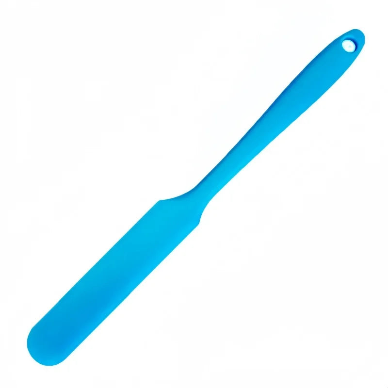 Silicone Long Spatula Color Cream Long Knife Spatula Cake Making Gadgets Non-stick Scraper Heat-resistant Kitchen Baking Tools Qme Light blue