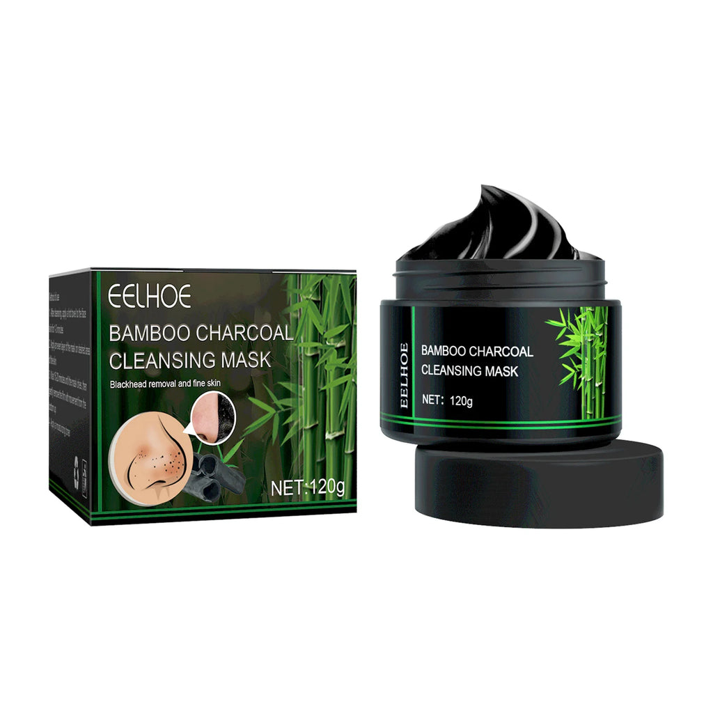 Bamboo Charcoal Facial Blackhead Remover Mask Deep Cleansing Shrink Pore Nose Black Dots Peel off Remove Stickers Skin Care Qme 120g Boxed