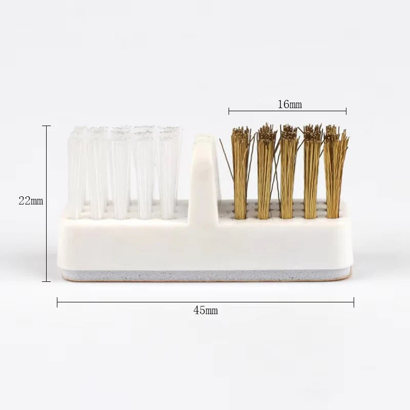 1 piece double-ended copper wire nail drill cleaning brush - soft bristles and alloy tips, ideal for manicure and pedicure tools Qme
