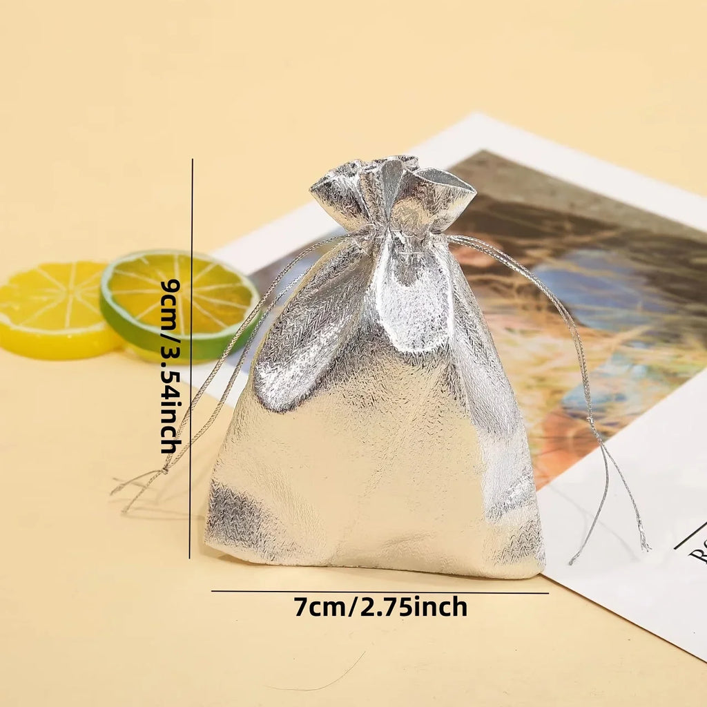 10pcs Drawstring Organza Jewelry Bags, Wedding Party Favor Candy Chocolate Gift Bags, Birthday Party Favors Qme