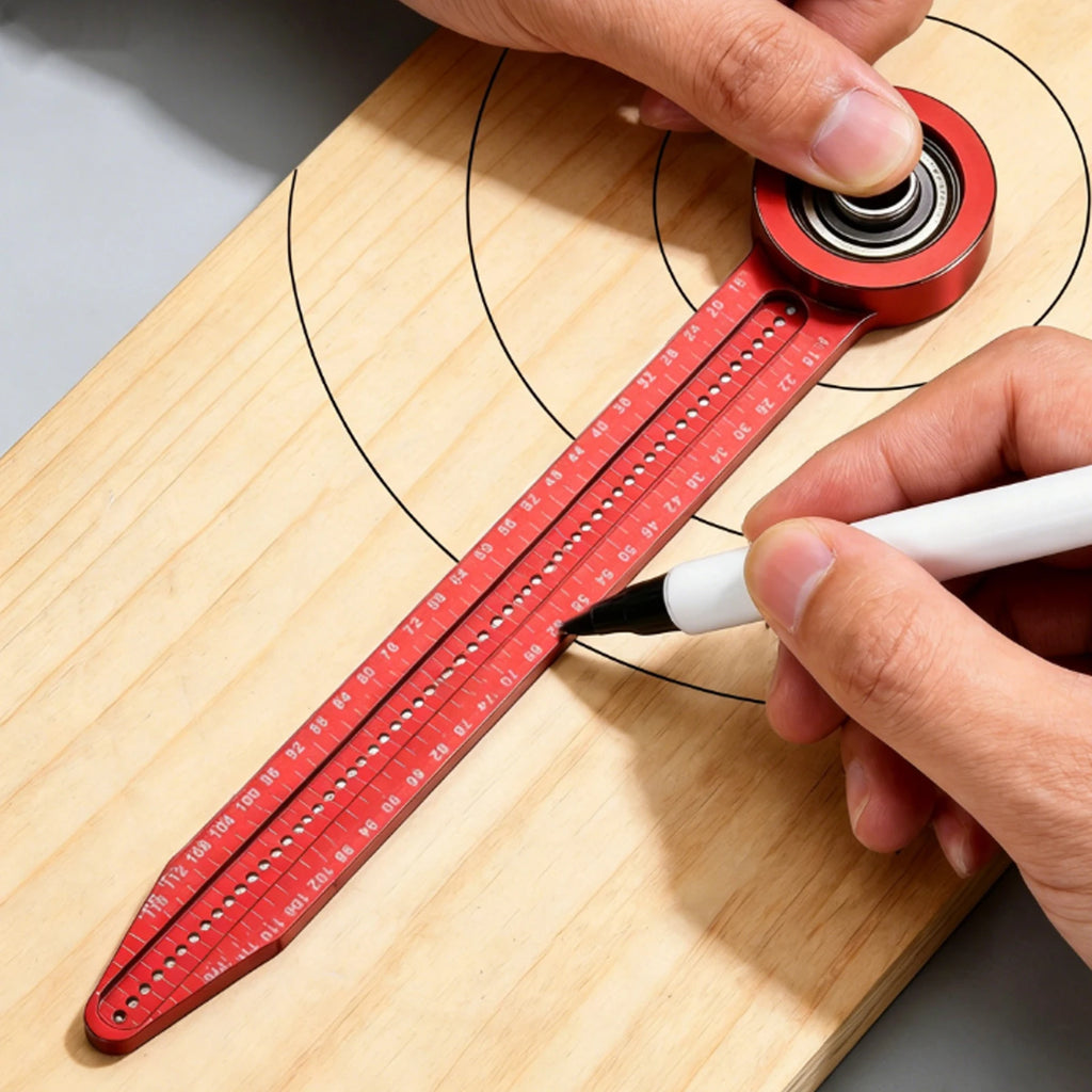 Woodworking Compass Scriber Multi-Purpose Portable Woodworking Hole Ruler Circle Maker Compass for Carpenter Architect Qme