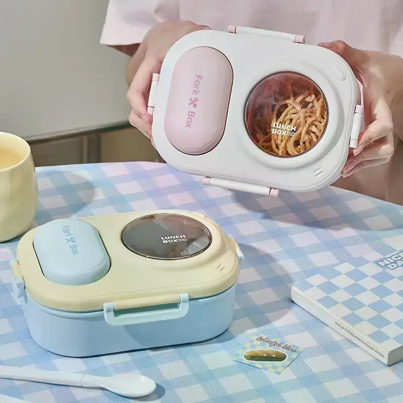 Cute Bento Box For Women & Teens Portable Macaron Style Lunch Container Ideal For Work Picnic Dating Simple Packing Food Storage Qme