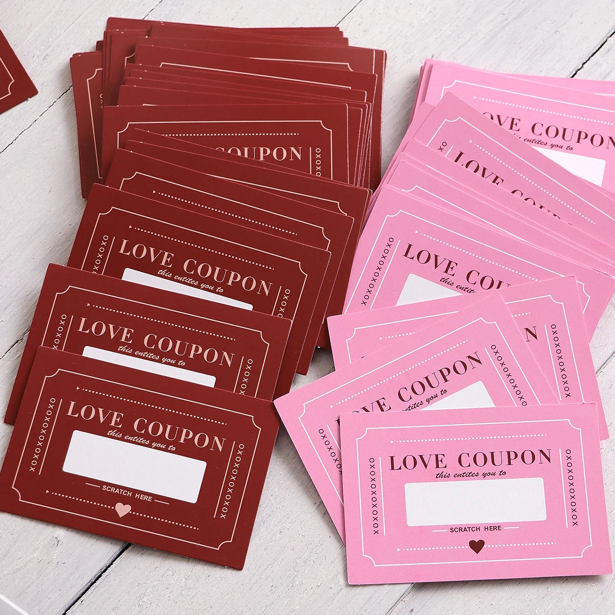 10Pcs/20Pcs Scratch-Off Love Coupons Couple Scratch Off Cards Valentine's Day Wedding Anniversary Creative Gifts Qme