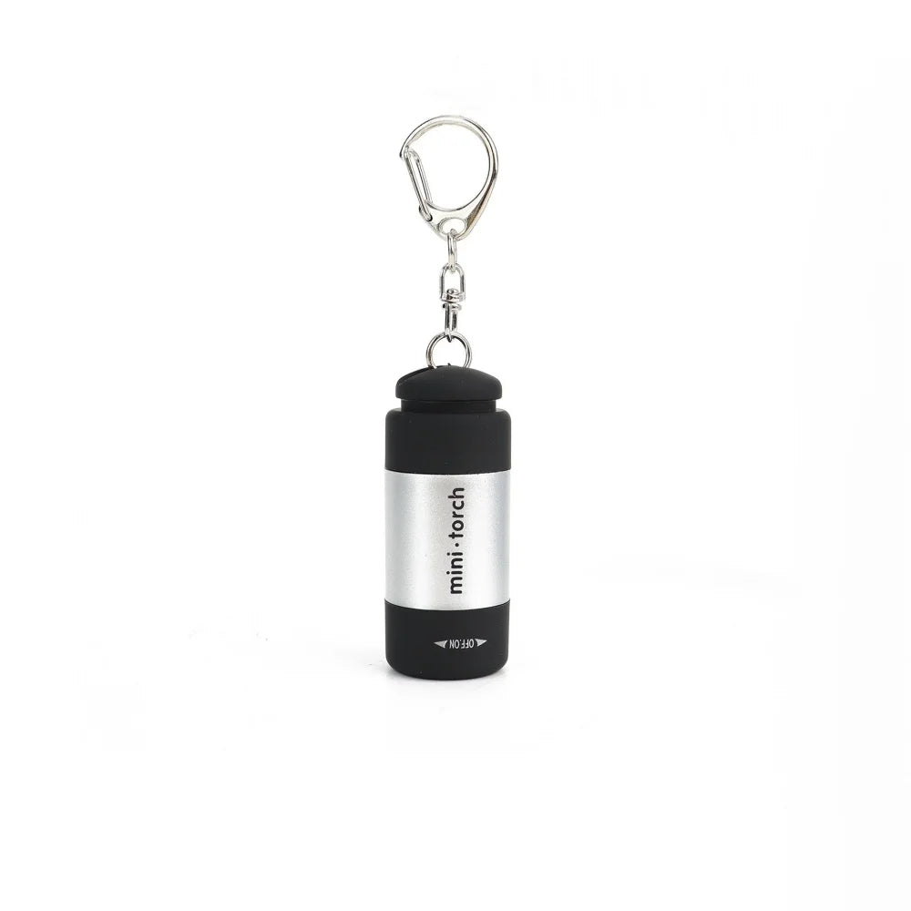 1Pc Led Micro Pocket Flashlight Portable USB Rechargeable Keychain Flashlight Waterproof Home Outdoor Hiking Camping Flashlight Qme silver