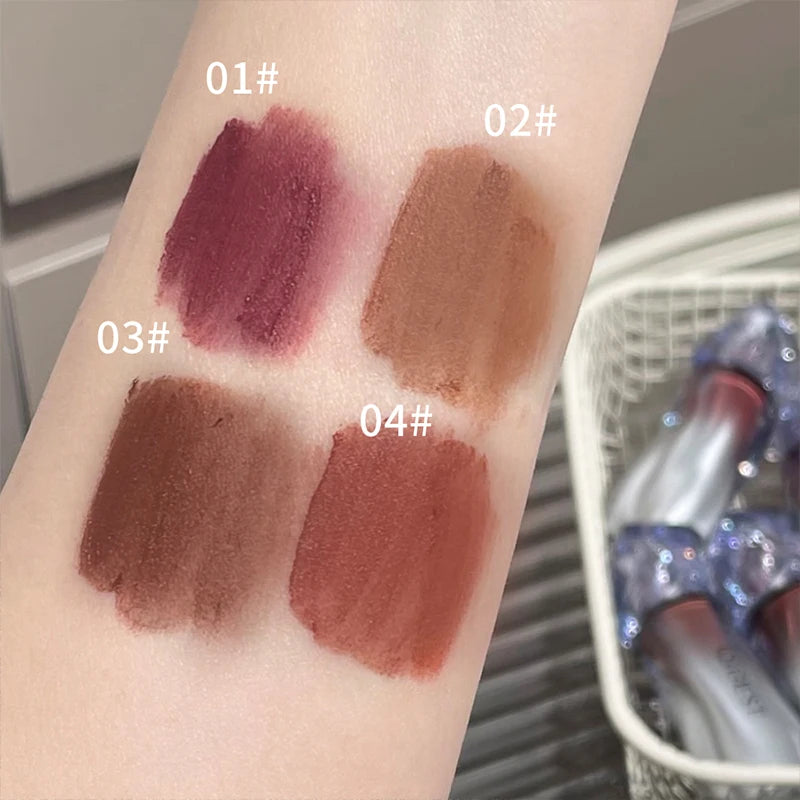 QIBEST Matte Velvet Nude Lip Mud Natural Long-Lasting Highly Pigmented Liquid Lipstick Portable Finish Lipgloss Tint Cosmetics Qme