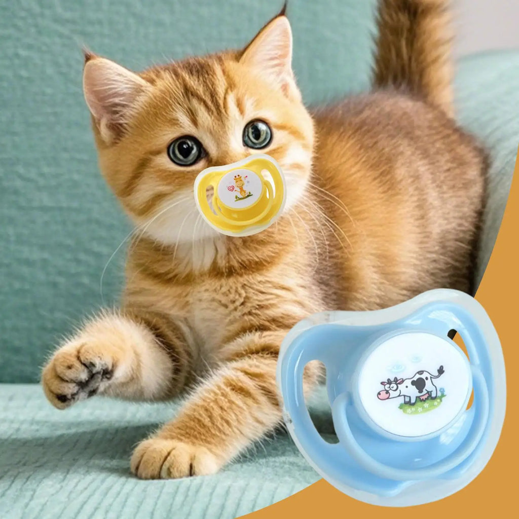 Cat Pacifiers For Kittens Pet Suckling Puppy Pacifiers 4 Pieces Butterfly-Shaped Silicone Toy With Dust Cover For Pet Animals Qme