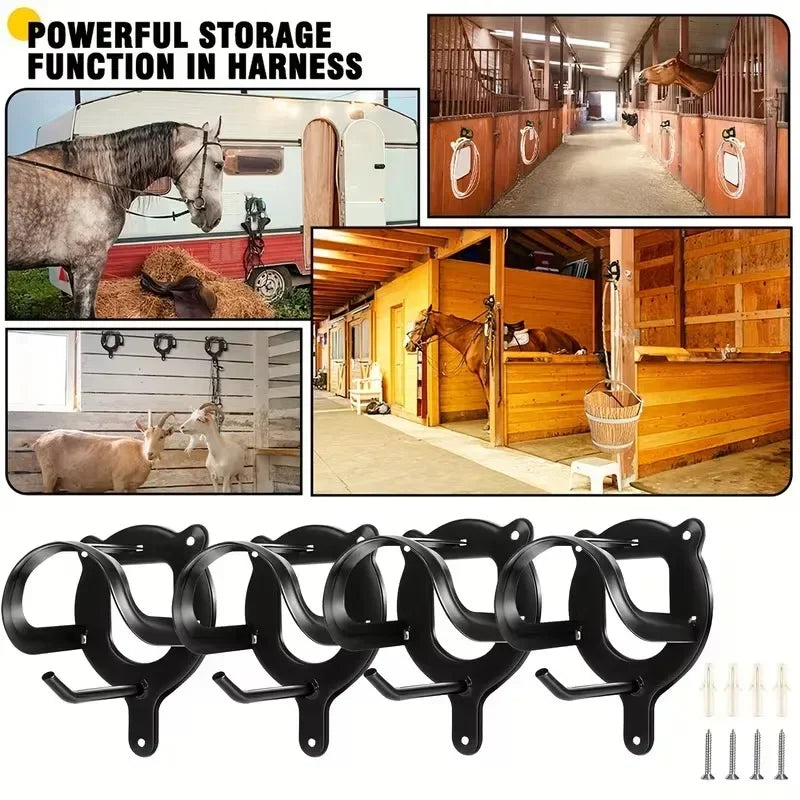 Horse Bridle Rack Bracket Hooks Tack Storage Halter Hanger Metal Qme