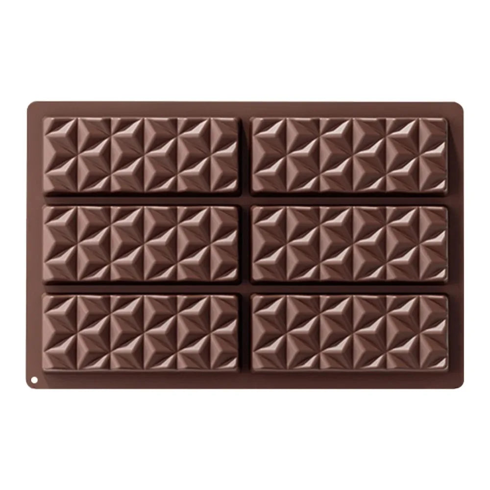 6 Cell Silicone Triangle Diamond Candy Mould DIY Chocolate Baking Qme