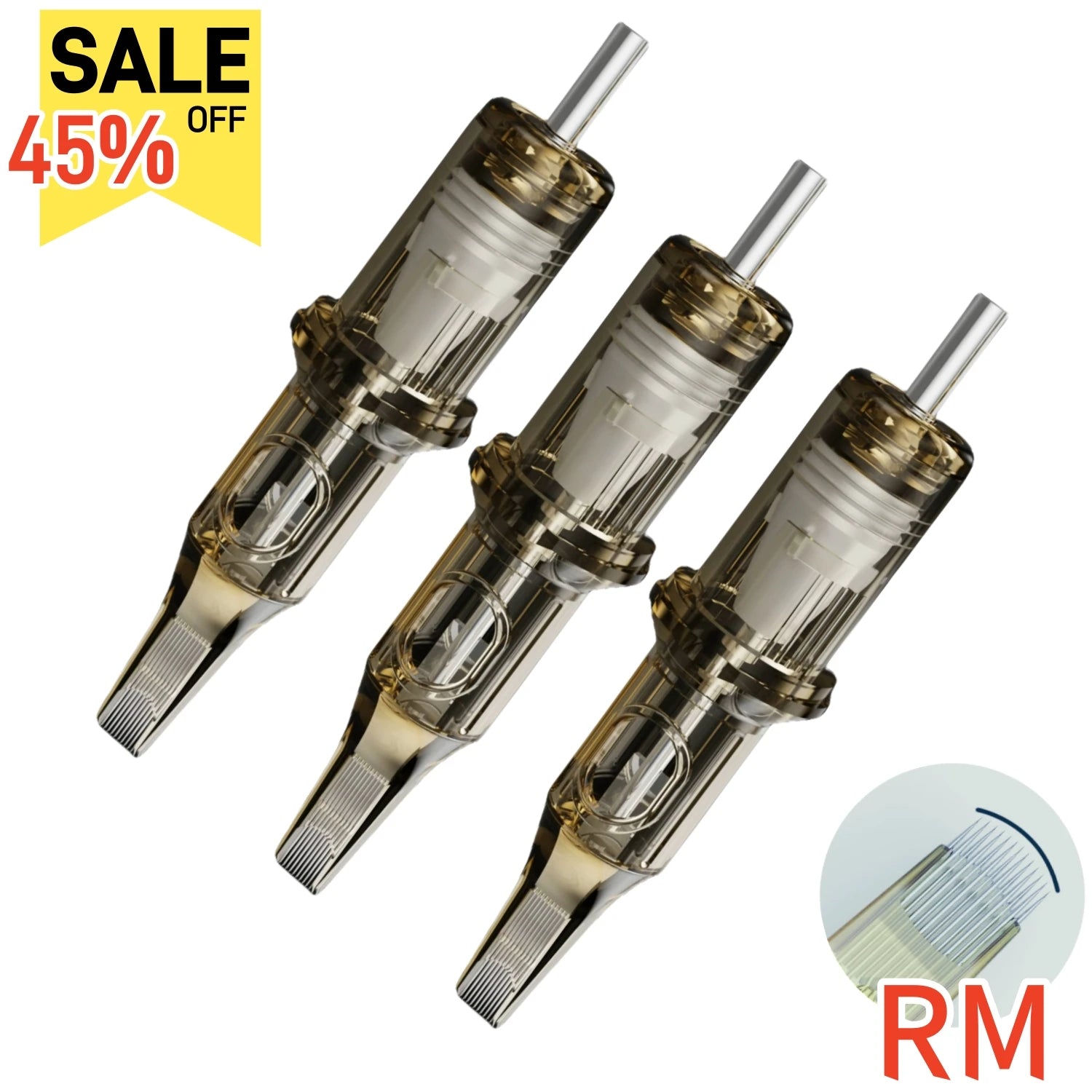 20PCS ROKYO Premium Tattoo Needle Cartridge Curved Round Magnum 5/7/9/11/13/15RM Qme 1205RM