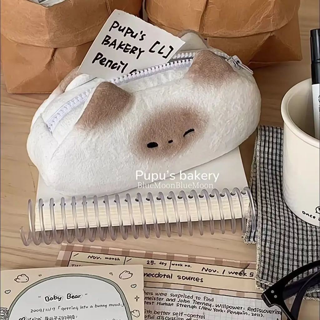 Cute Toast Shaped Pencil Case Large Capacity Stationery Bag Qme