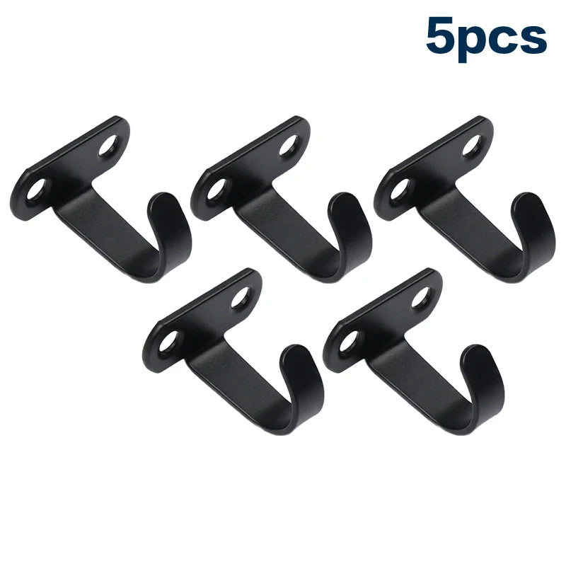 5Pcs Stainless Steel Screw Mounted Ceiling Hooks, Under-Shelf Towel, Heavy Duty Hanger For Bathroom Cabinet Garage Qme B