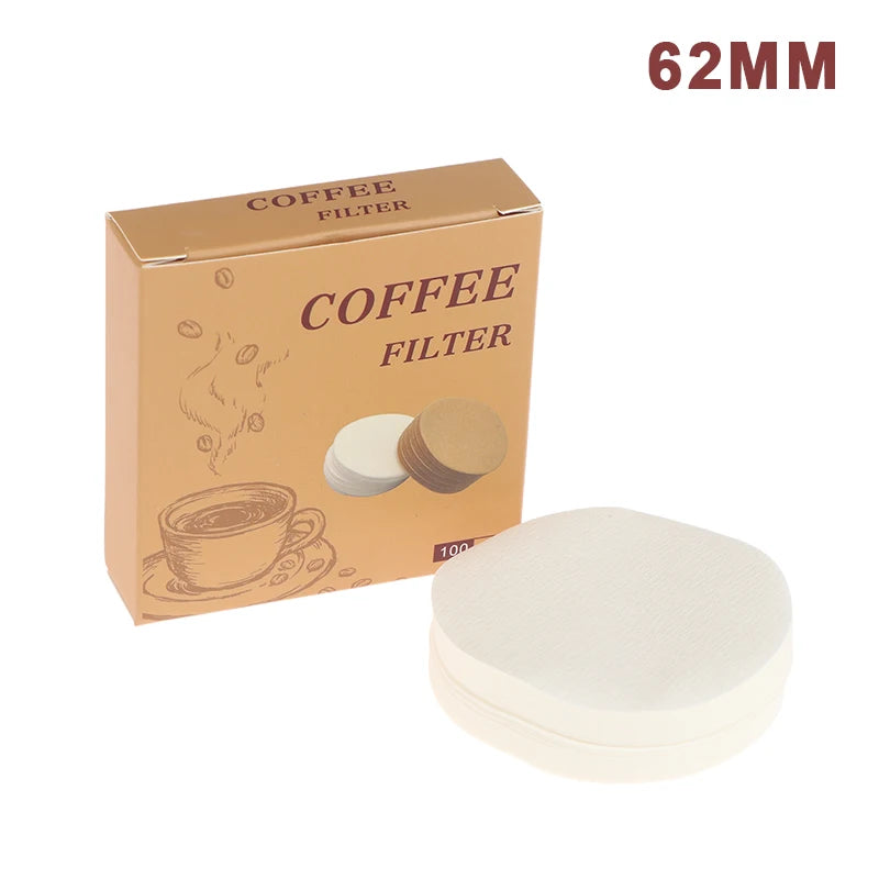 100Pcs Coffee Filter Paper Espresso Paper Filters 54/56/60/62/64/68MM Puck Screen For Machine Tools Qme White 62mm