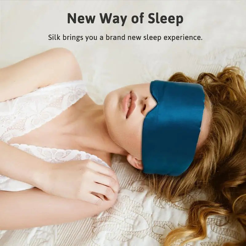 Soft Mulberry Silk Sleep Eye Mask Light Blocking Protection Ideal Qme