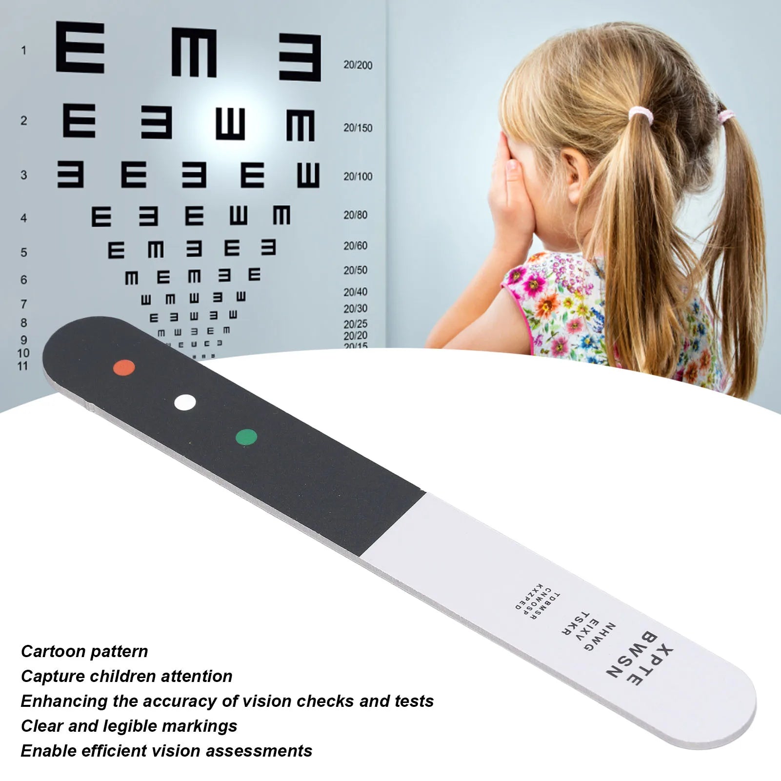 Optometry Fixation Stick Children Vision Optometry Test Card Clear Cartoon Pattern Fixation Stick Vision Tester for Eye Hospital Qme