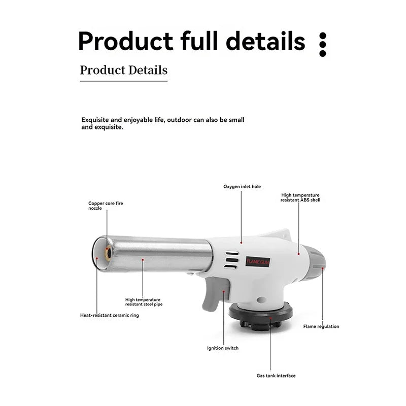 Gas Torch Flame Blowtorch Cooking Soldering Butane AutoIgnition Gas-Burner Lighter Heating Welding Gas Burner Flame Qme