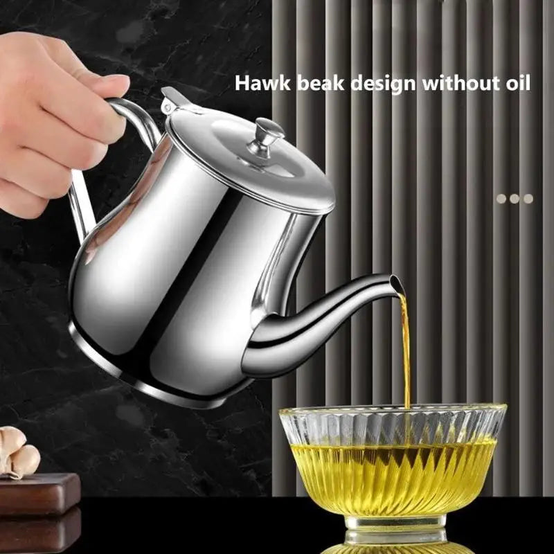 Stainless Steel Oil Storage Pot BPA Dustproof Filter Fine Mesh Qme
