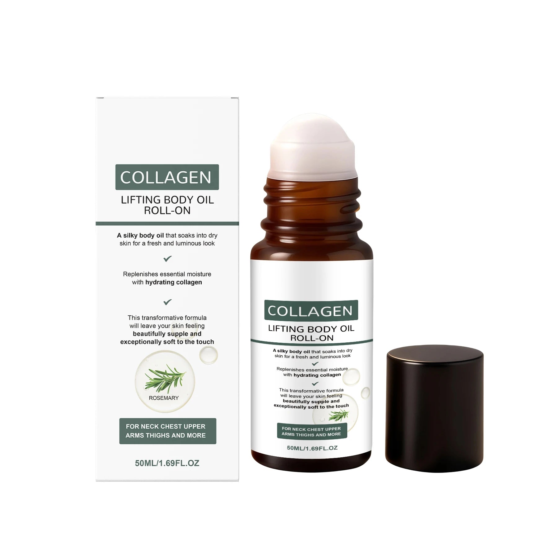 Body Roller Essential Oils Reduce Wrinkles Firming Skin Relax Muscles Quick Absorption Soothing Body Moisturing Massage Serum Qme 50ml Boxed