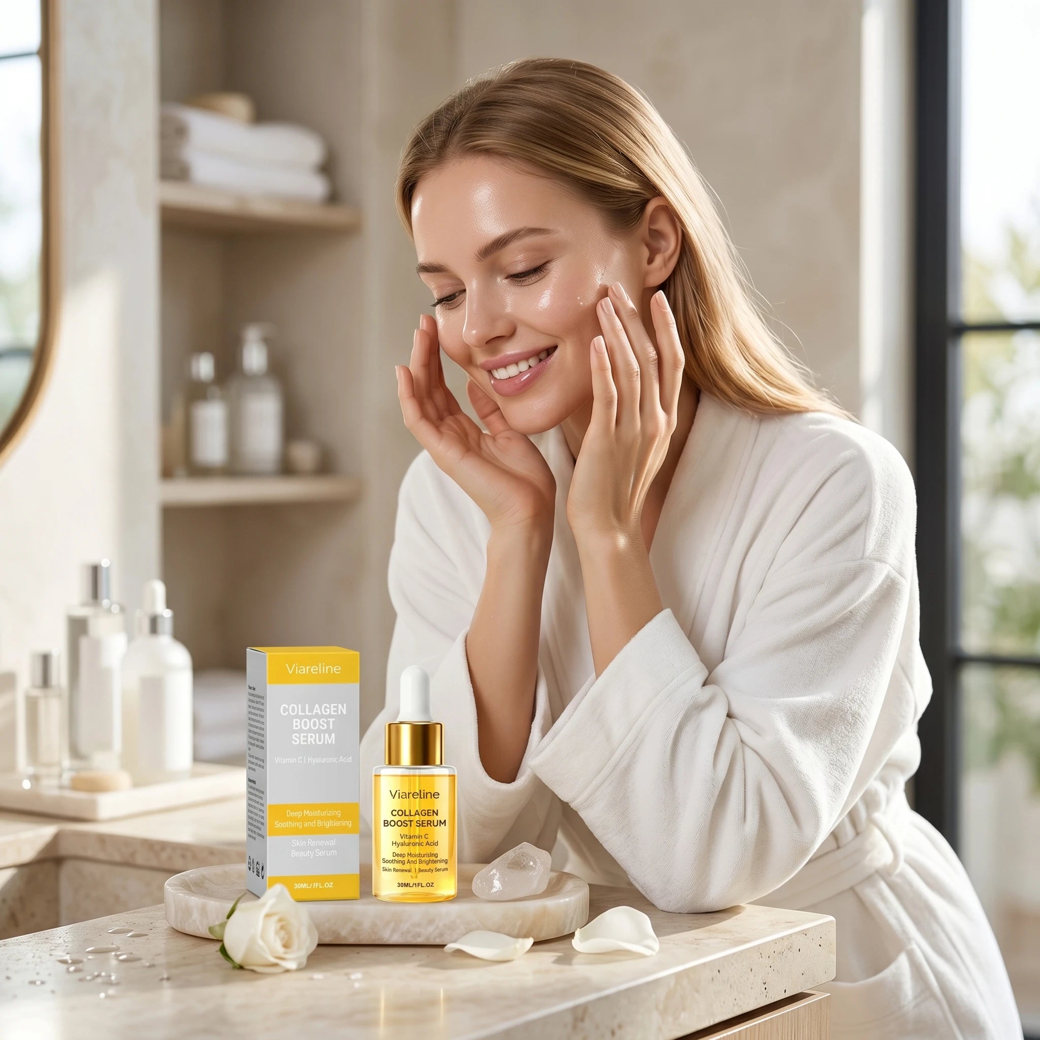 Viareline Collagen Boost Serum Wrinkle Removal Brightening Facial Qme