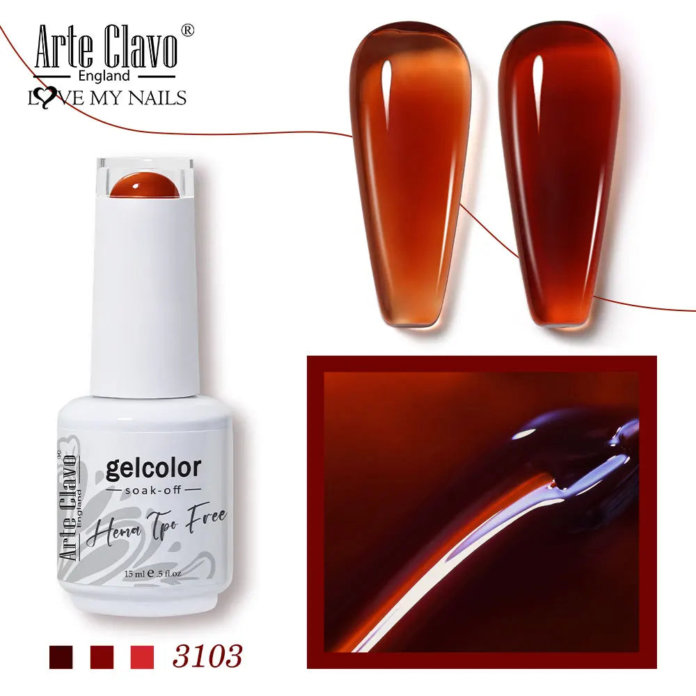 Arte Clavo Jelly Series Semi-transparent Light Pink Peach Gel Nail