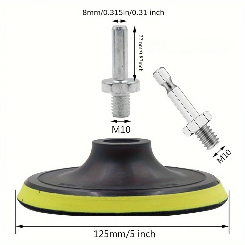 Sanding pad,threaded hexagonal drill adapter, uncharged,used for corner grinders, drill bit buffer polishing machine accessories Qme