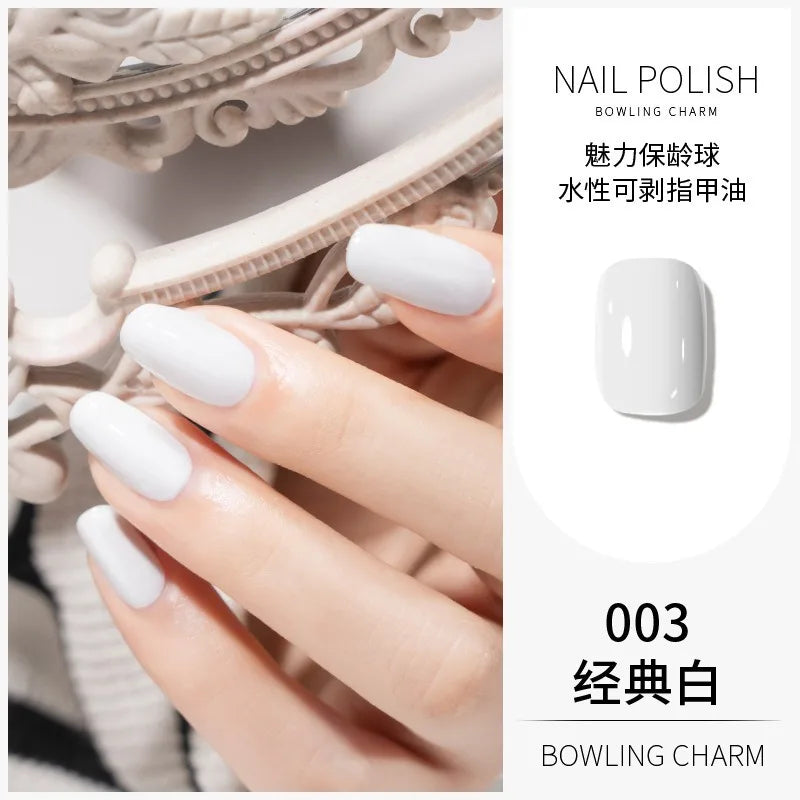 40 Colors New Nail Polish for Summer Water-based Quick Drying Tearable Nail Art Semipermanent Monochrome No Baking Lamp Varnish Qme 003