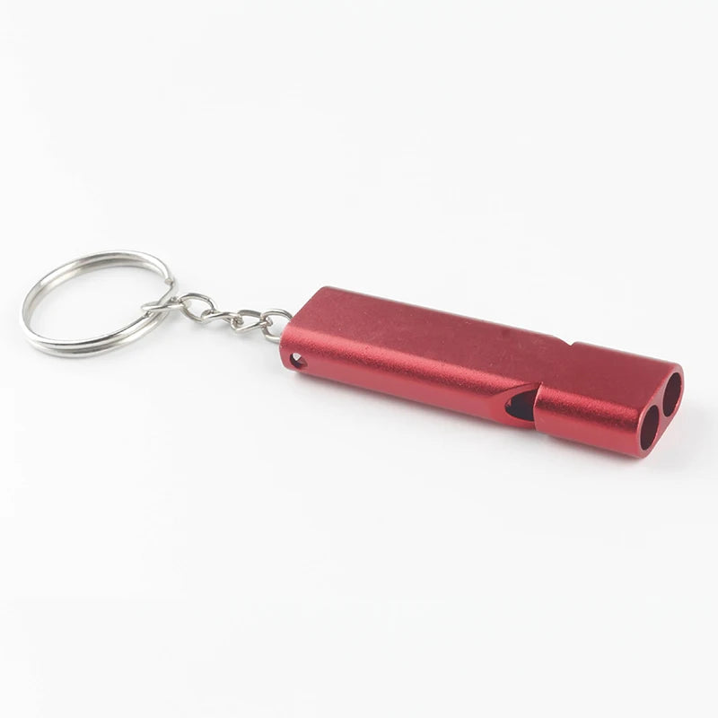 Dual Frequency Survival Whistle Flat Metal Outdoor Hiking Climbing Qme A6