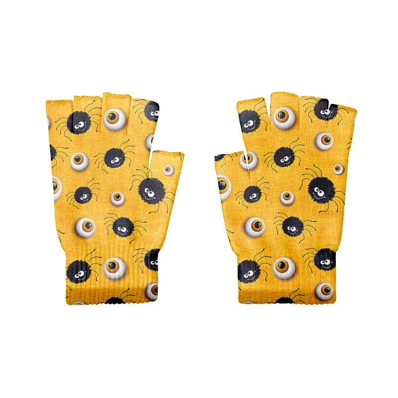 DIY Custom 3d Printed Fingerless Gloves Christmas Leisure Knitted Qme