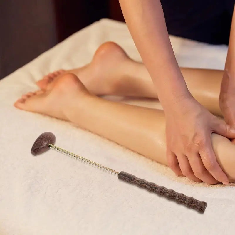Wooden Massager Ball Hammer Reduce Soreness Percussion Spring Fatigue Qme