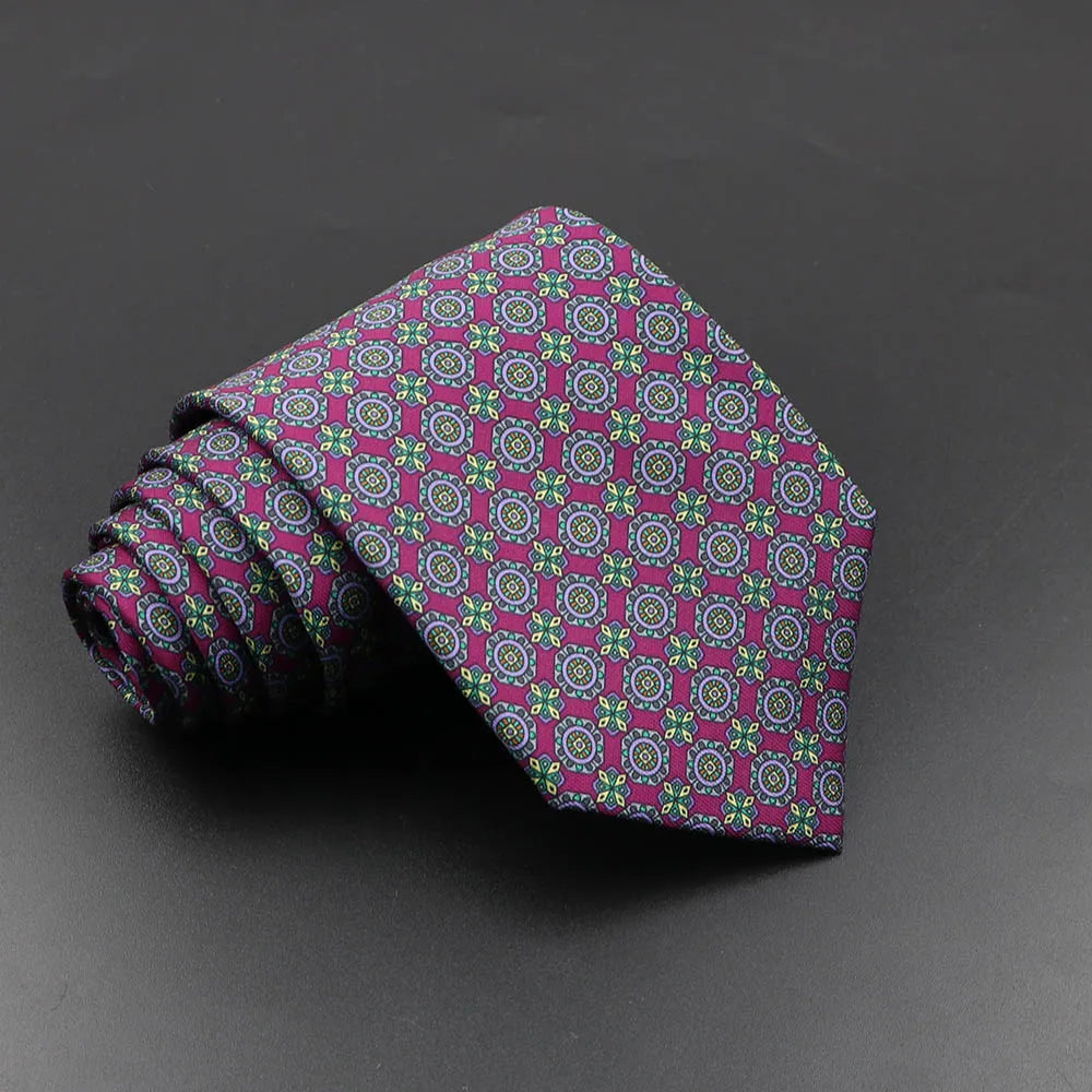 Men's Fashion Silk Tie Soft Novelty Necktie Blue Green Orange Ties Qme 53