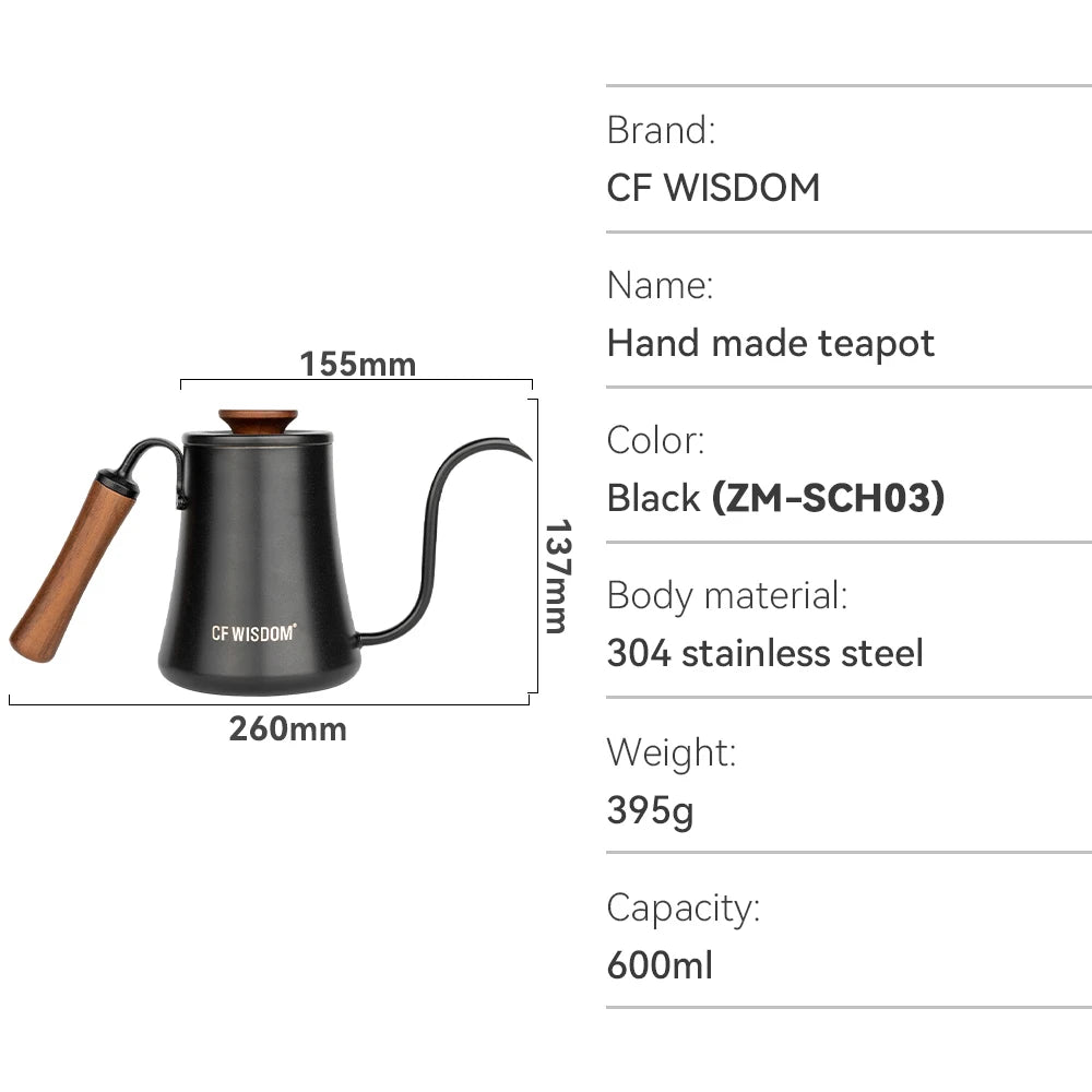 CF WISDOM Classic Vintage Stainless Steel Coffee Drip Pot Temperature Qme ZM-SCH03