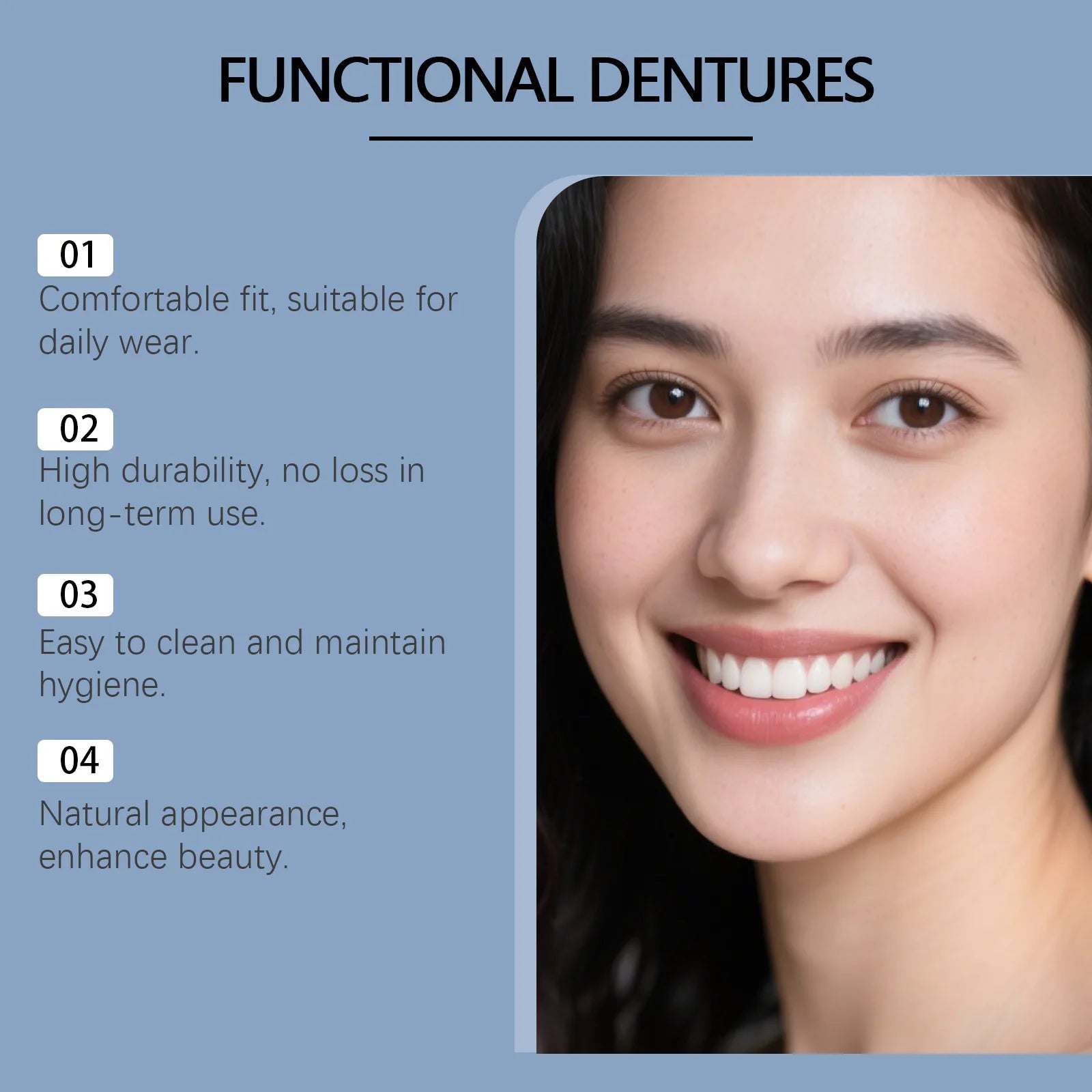 Oralhoe Dentures False Teeth Natural Color Temporary Tooth Caps for Broken Teeth Cover Silicone Teeth Denture DIY Denture Kit Qme