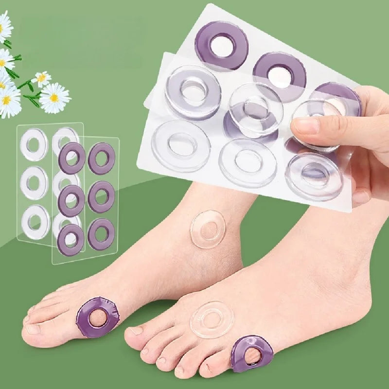 6 Patch/Pcs Gel Round Corn Patch High Heels Anti-Wear Foot Soft Pads Gel Material Wear-Resistant Washable Reusable Corn Patches Qme
