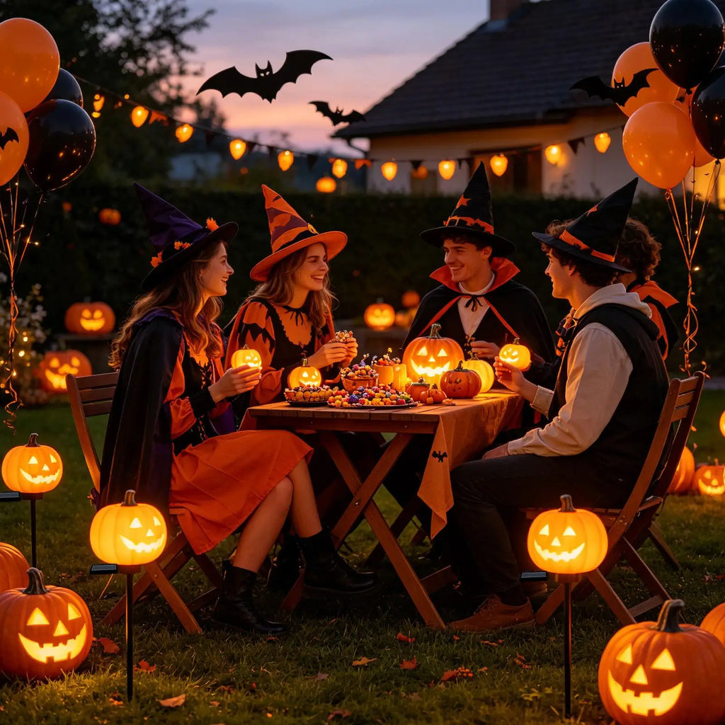 Halloween Solar Lights Cute Waterproof Resin Landscape Lamp Garden Qme