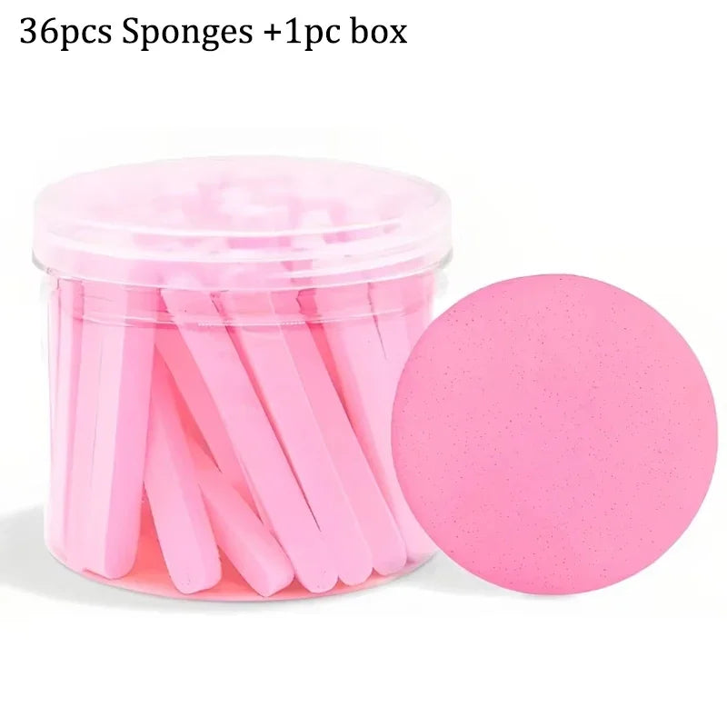 Compress Face Wash Puff with Storage Box Facial Cleansing Sponge for Makeup Remover Round Face Wash Sponge Skincare Beauty Tool Qme Pink