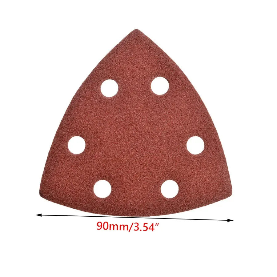 Triangular Sanding Disc 6 Hole Sander Hook Loop Sandpaper Abrasive Qme