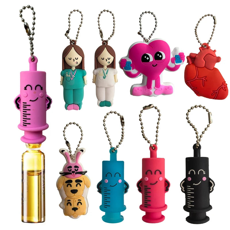 Syringe-shaped Ampoule Bottle Opener Keychain Nurses Doctors Qme