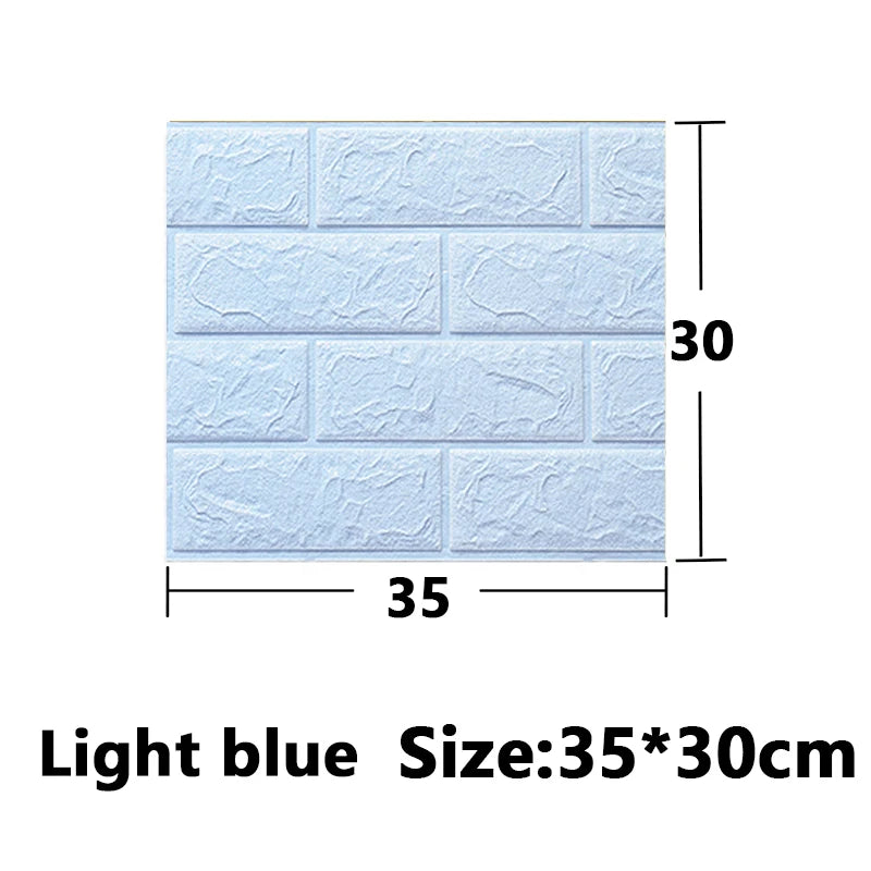 Optional Color 3D Brick Home Decoration Wallpaper for Bedroom Living Room Soft Foam Base Waterproof Wall Stickers 35X30CM Qme 3 35x30cm-10pcs