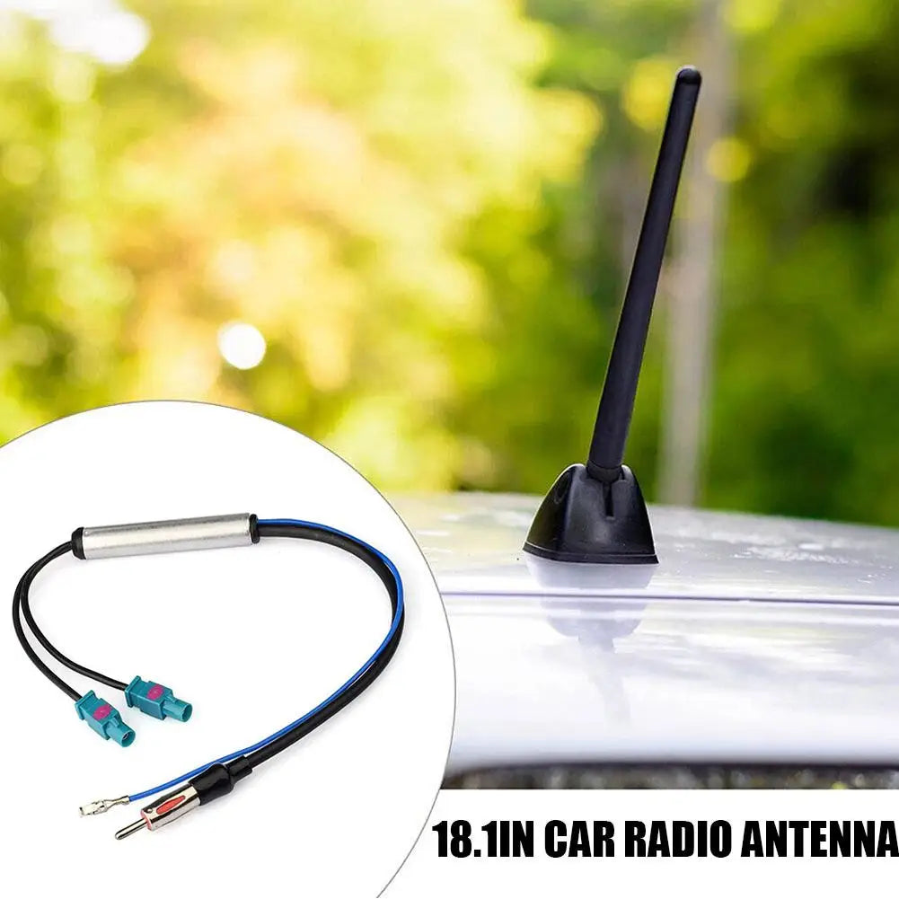 NEW FM Audio- Cable Dual Fakra-Din Aerial Antenna Adapter for VW Car Accessories Vehicle Radio Stereo Antenna with Amplifier Qme