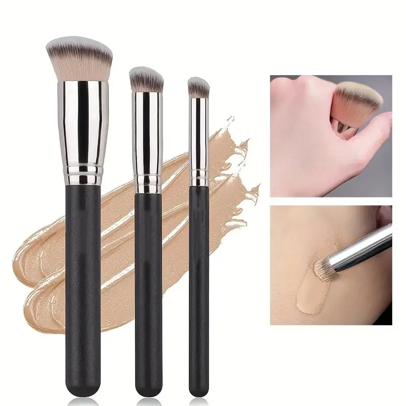 Foundation concealer brush, nose contour blush brush, perfect dense makeup brush for the eyes, ideal gifts & convenient travel Qme 170 and 270 and 370
