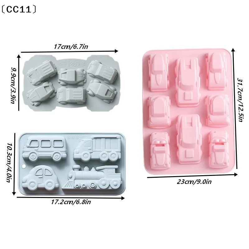 4 6 8 Cavities Car Train Silicone Mold Vehicles Crayon Making Qme