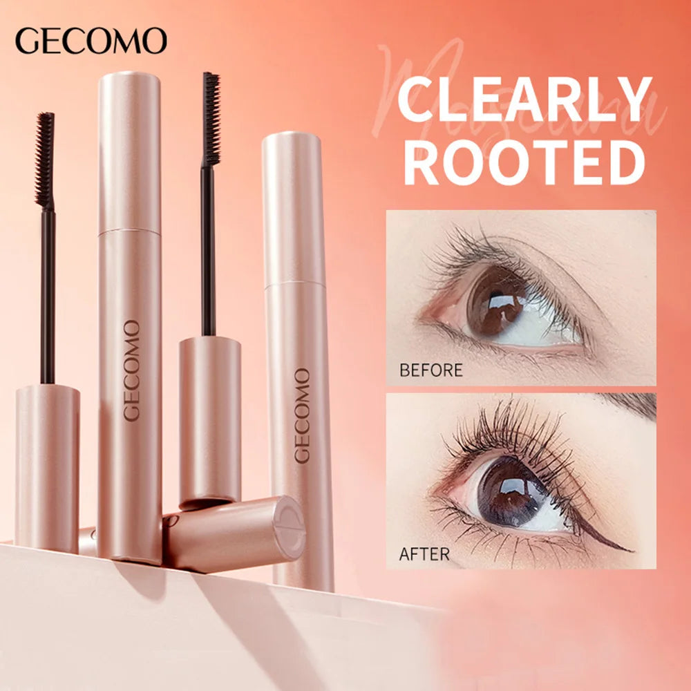 Naturally Curls Thick & Long Last Mascara with Silicone Brush Head Gecomo Mascara Specially Customized for Asian Lady Qme