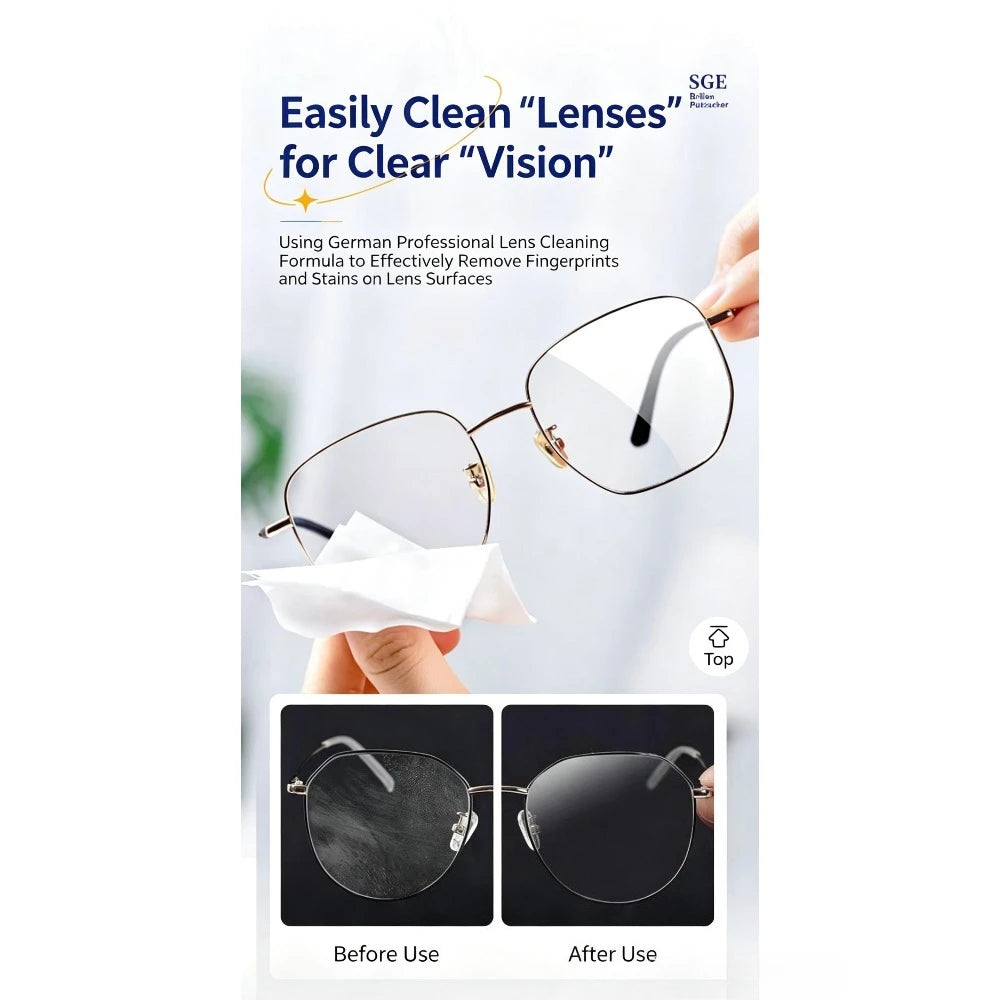 The Glasses Defogging Wet Wipes Quickly Dissolve Water Vapor, Effectively Block Fog For a Long Time and Leave No Marks WhenWiped Qme