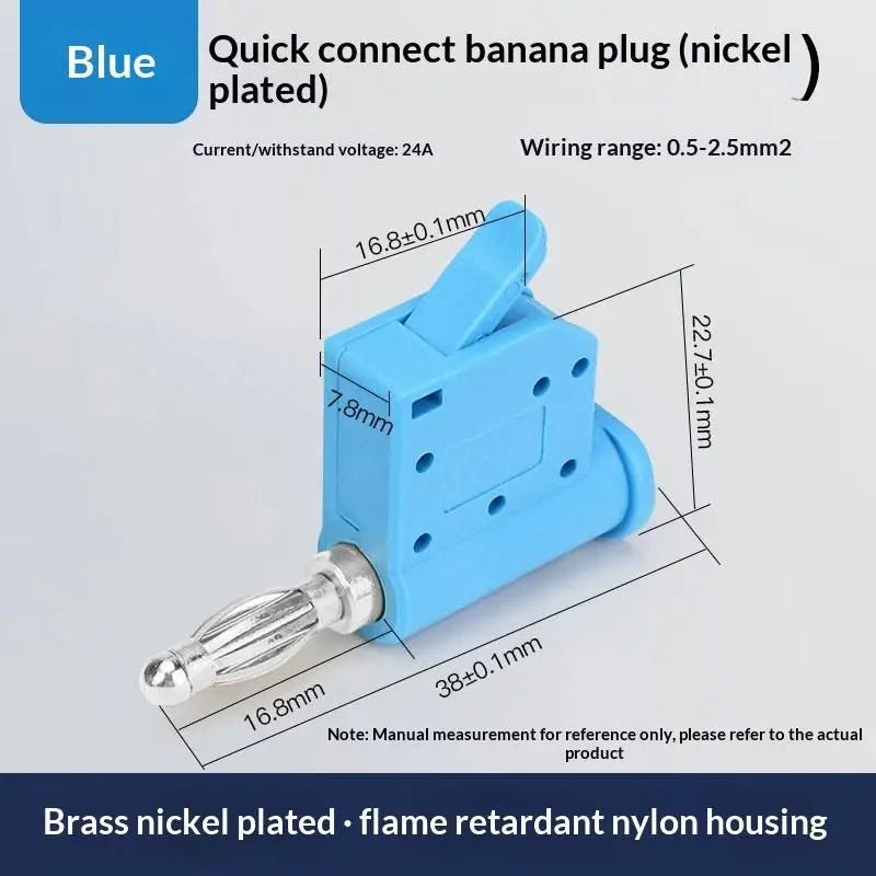 1 24A Current Quick Wire Connector Solderless Banana Plug Audio Qme Blue 1PCS