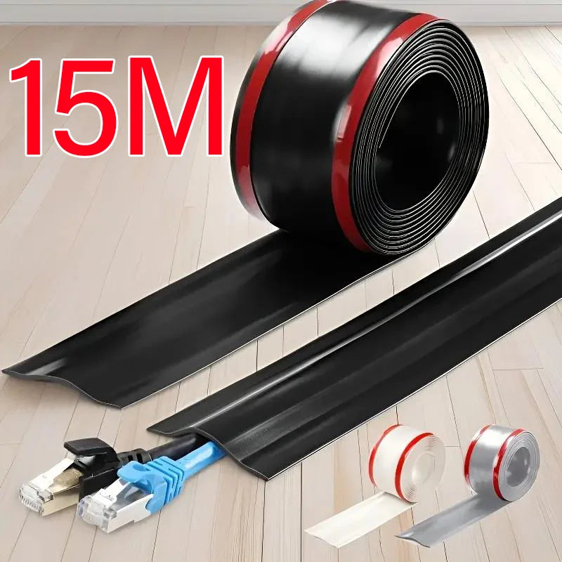 Cable Cover Protector PVC Self-Adhesive Wire Protection Strip Wear Resistant Prevent Trip Wall And Floor Wire Organizer For Home Qme