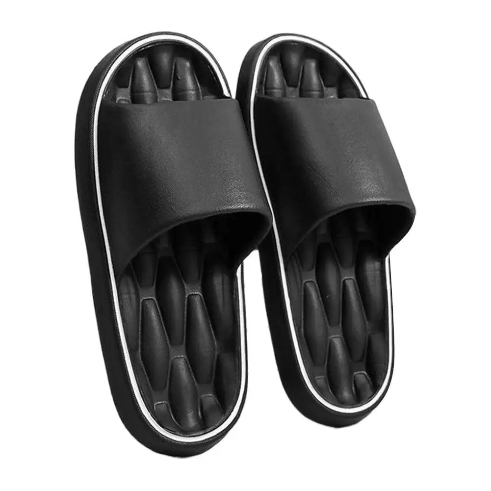 NEW Super Light Soft Slippers Simple Fashion Slides EVA Elastic Shoes Colorful Sneakers In Door Bathroom Flip Flops Qme 42-43 black