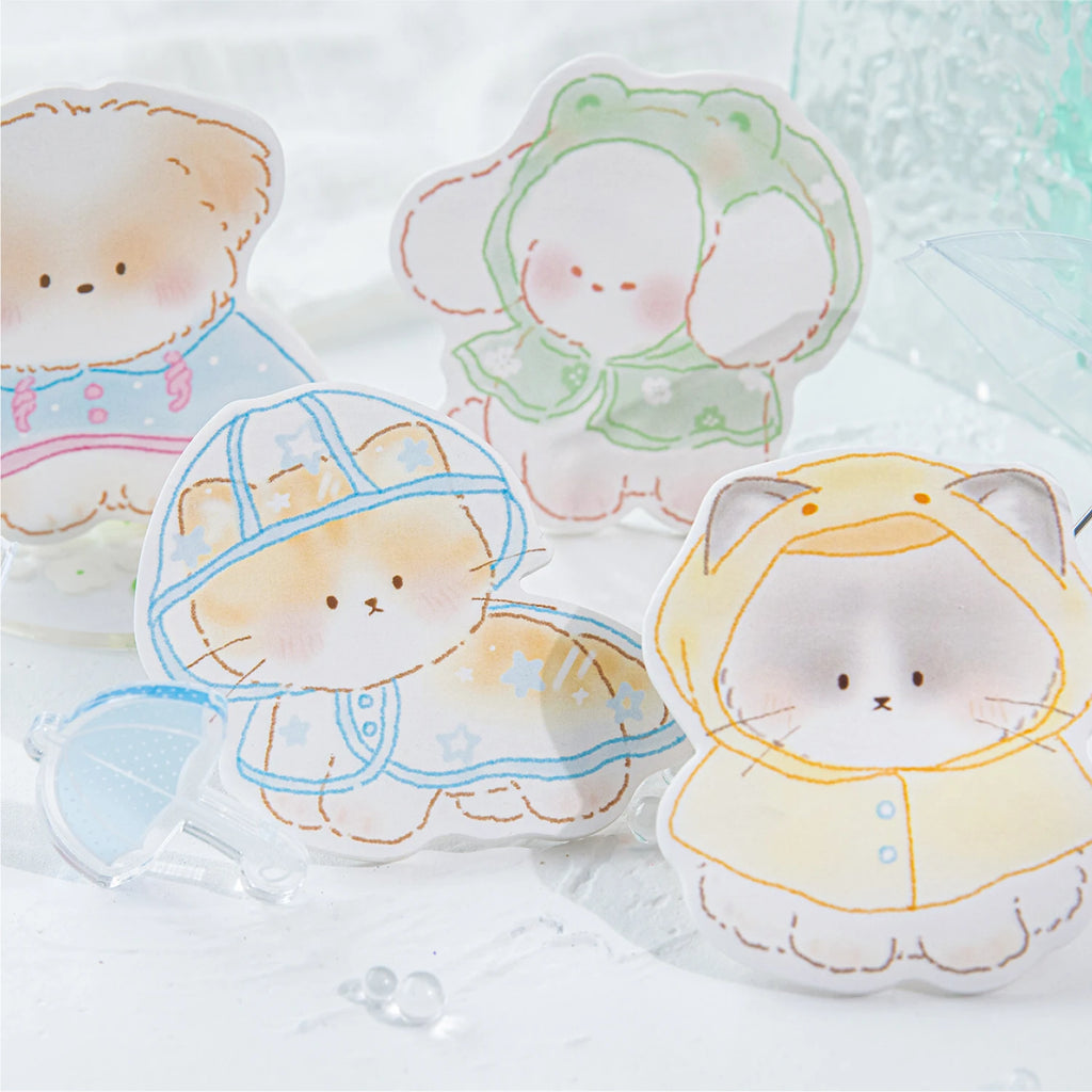 Kawaii Cartoon Rabbit Bear Sticky Notes Memo Pad 30/180 pcs Cute Message N Times Sticky Office Stationery Supply Journal Planner Qme