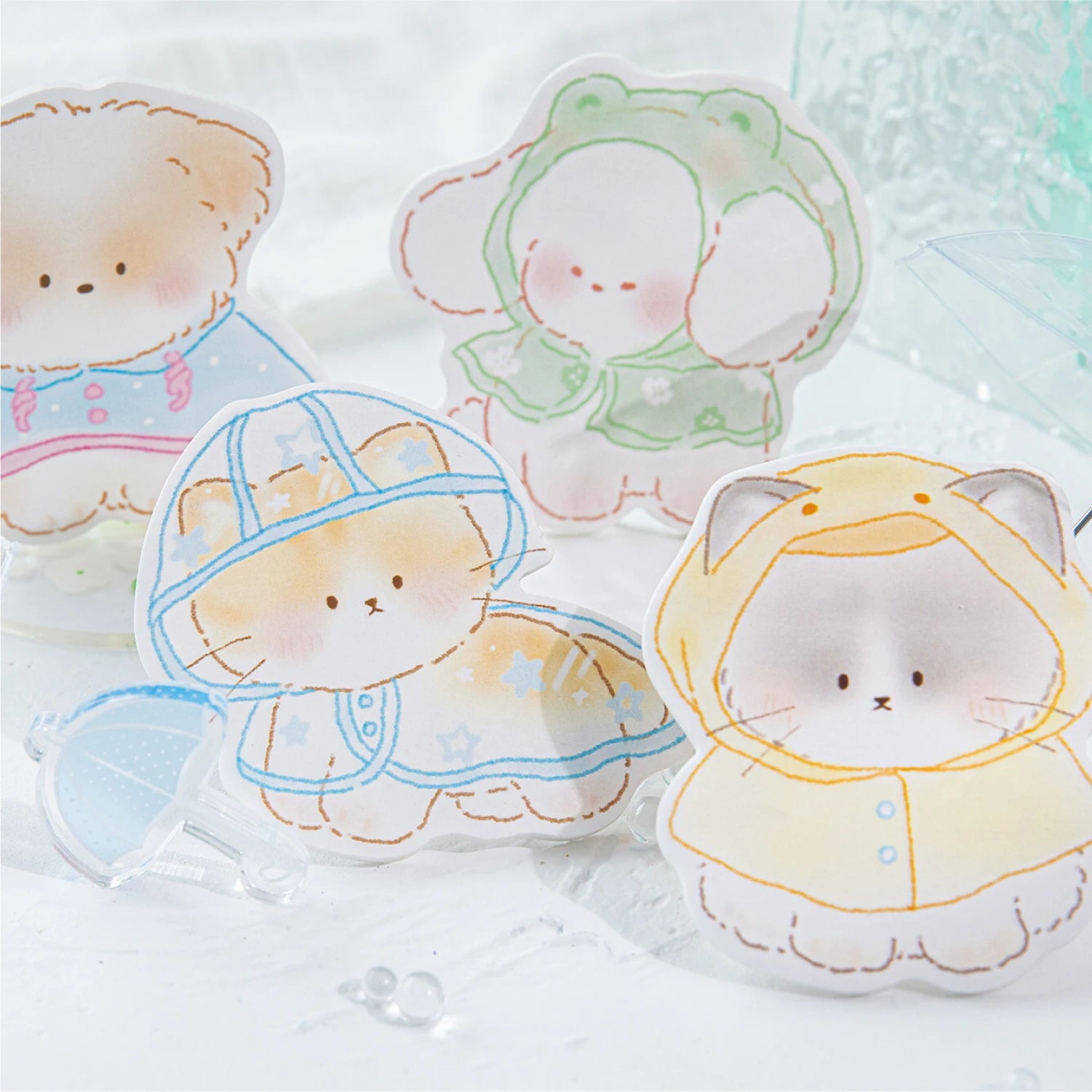 Kawaii Cartoon Rabbit Bear Sticky Notes Memo Pad 30/180 pcs Cute Message N Times Sticky Office Stationery Supply Journal Planner Qme