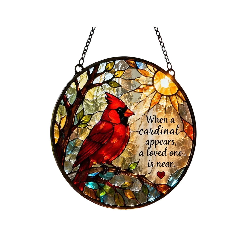 2D Acrylic Stained Glass Suncatcher Pendant Door Window Hanging Decoration with Sympathy Quote Holiday Party Gift Qme