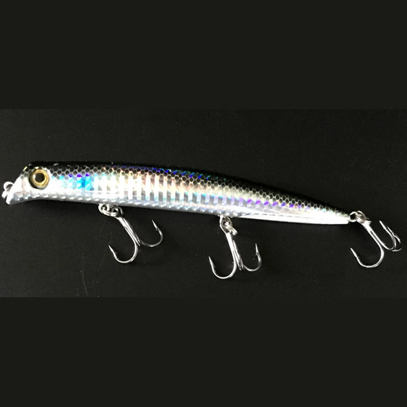Sasuke Minnow Fishing Lures Floating Lipless Wobblers Artificial Hard Qme black 12CM
