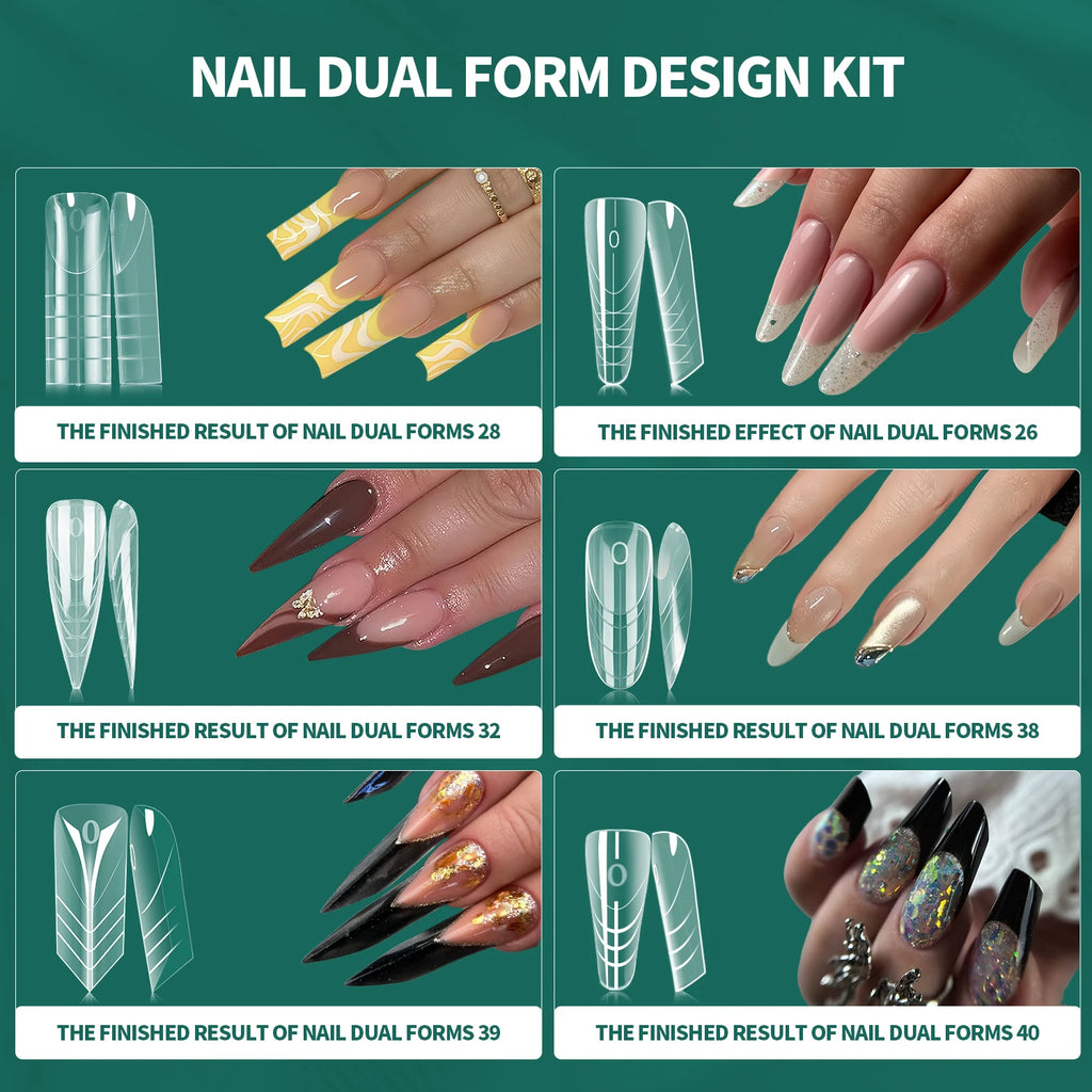 Nailpop 6in1 French Nail Dual Form 6 Shapes Reusable Gel Extension Qme